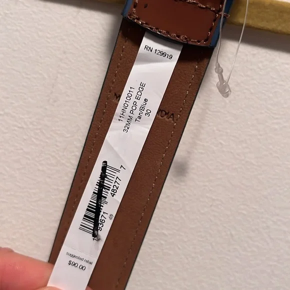 Cole Haan Pop Edge 32mm size 30 Tan/Blue Belt NWT